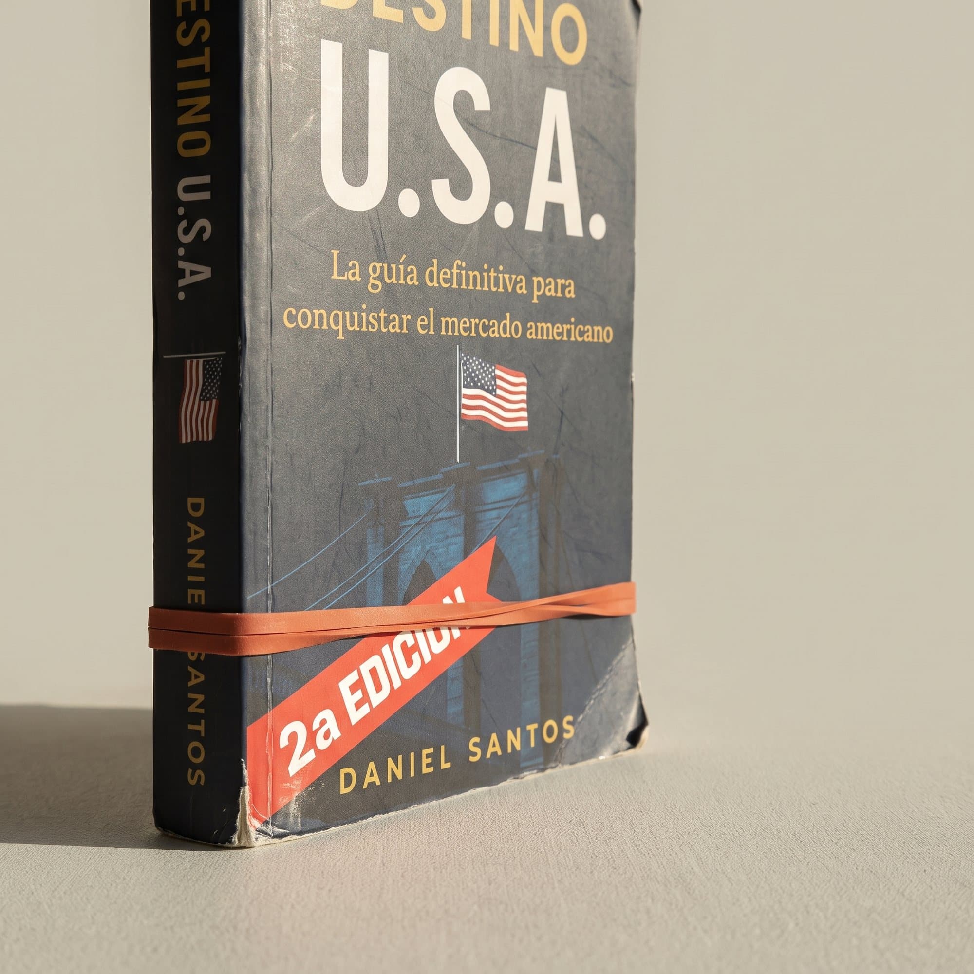 Destino USA by Daniel Santos Cori, second edition, standing on a neutral studio background